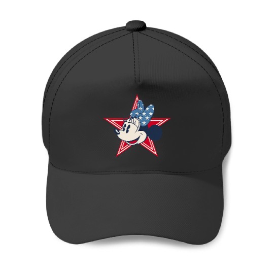 Discover Disney Minnie Mouse Red White and Blue Retro Americana Baseball Caps
