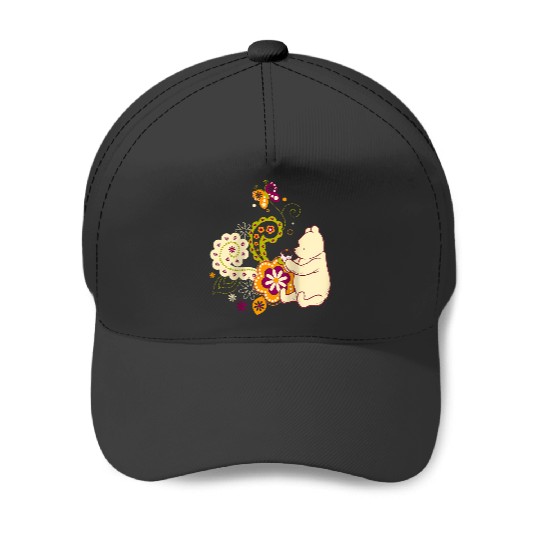 Disneyss Winnie The Pooh Cute Paisley Cupcake Floral Baseball Caps