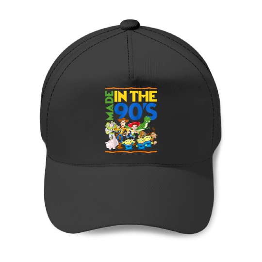 Discover Disney Pixar Toy Story Made in the 90's Retro Group Shot Raglan Baseball Tee Baseball Caps