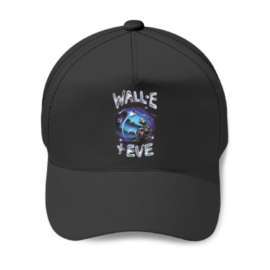 Disney Pixar WALL-E Airbrush WALL-E And EVE Space Love Baseball Caps