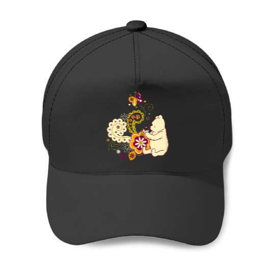 Disneyss Winnie The Pooh Cute Paisley Cupcake Floral Baseball Caps