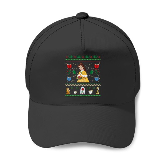 Disney Princess Beauty and the Beast Belle Christmas Sweater Baseball Caps
