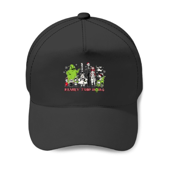 Disneyss The Nightmare Before Christmas Snow Family Trip 2024 Baseball Caps