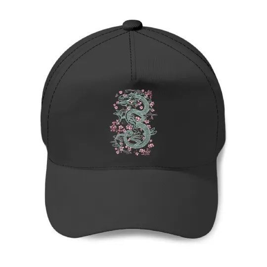 Disney Mulan Mushu Floral Outline Baseball Caps