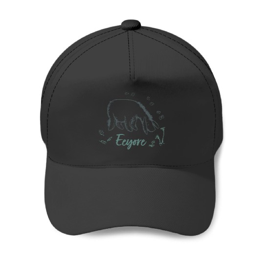Disney Winnie the Pooh Eeyore Floating Daisy Outline Baseball Caps