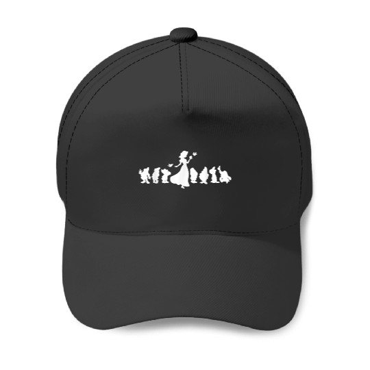 Disneyss Snow White And The Seven Dwarfs White Silhouette Baseball Caps