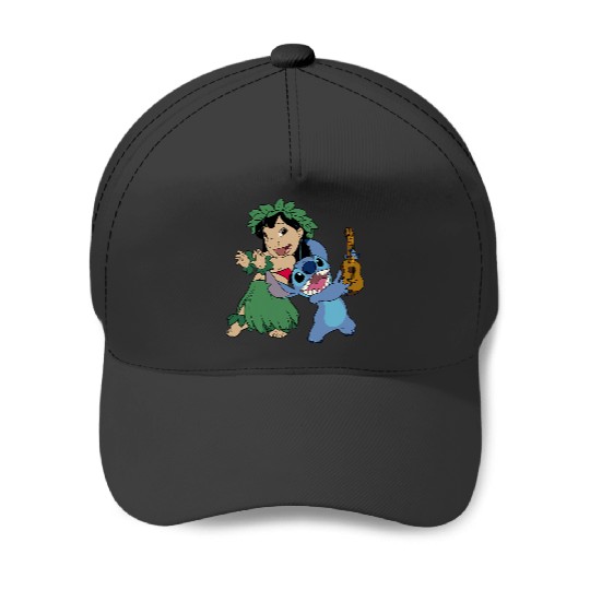 Discover Disney Lilo Stitch Hawaiian Tropical Hula Lessons Duo Baseball Caps