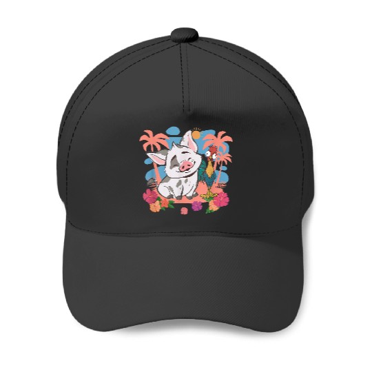 Disneyss Moana 2 Cute Pua Hei Hei Best Friends Tropical Logo Baseball Caps