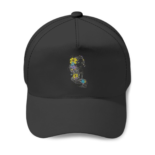 Disney Tangled Rapunzel Floral Sketch Portrait T Baseball Caps