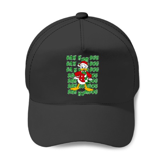 Disneys donald duck bah humbug christmas text stack Baseball Caps