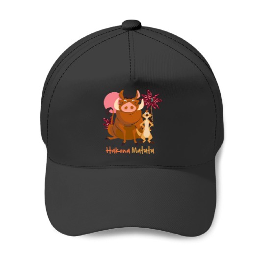 Disneyss The Lion King Timon Pumbaa Hakuna Matata Faces Front Baseball Caps