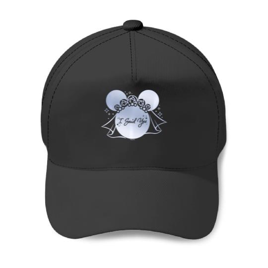 Disney I Said Yes Proposal Engagement Bridal Veil Minnie Baseball Caps