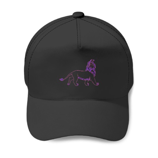 Disneyss The Lion King Epic Simba Neon Outline Big Chest Logo Baseball Caps