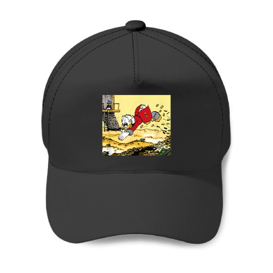 Disney Ducktales Scrooge Mcduck Swimming In Cash Baseball Caps