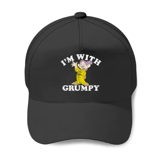 Disneyss Snow White The Seven Dwarfs Dopey I'm With Grumpy Baseball Caps