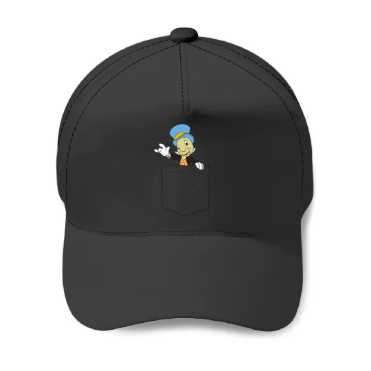 Disney Pinocchio Jiminy Cricket Faux Pocket Baseball Caps