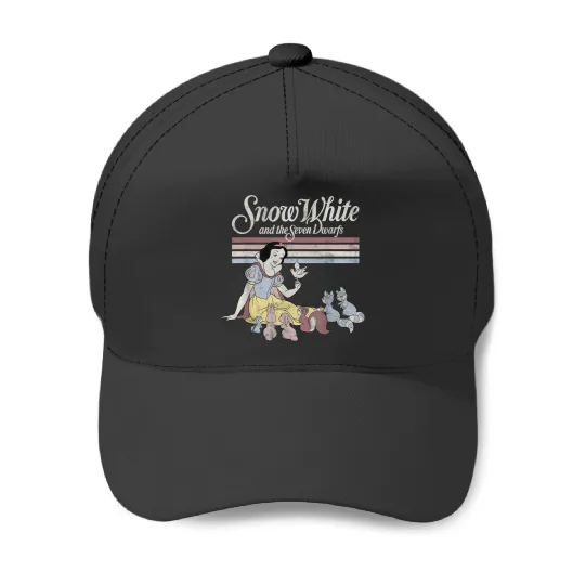 Disneyss Snow White Critters Vintages Stripe Graphic Baseball Caps