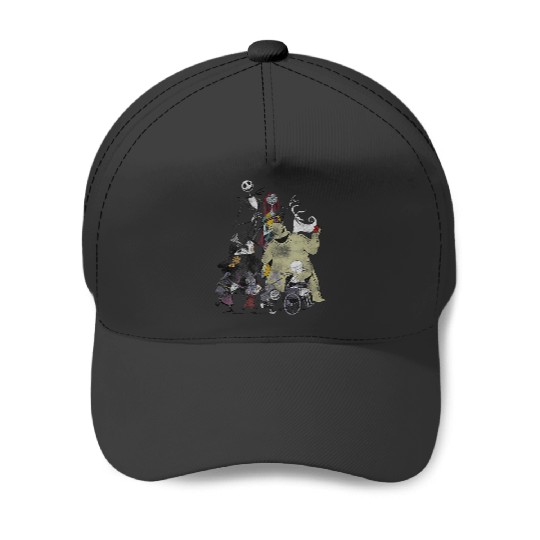 Disneyss Nightmare Before Christmas Group Portrait Baseball Caps