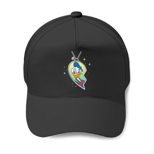 Disneyss Bff Best Friends Matching Heart Necklace Donald Duck Baseball Caps