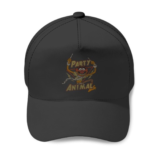 Disneyss The Muppets Party Animal Rock Distressed Chest Logo Baseball Caps