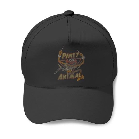 Disneyss The Muppets Party Animal Rock Distressed Chest Logo Baseball Caps