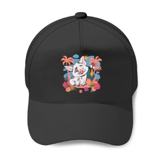 Disneyss Moana 2 Cute Pua Hei Hei Best Friends Tropical Logo Baseball Caps