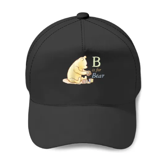 Disneyss Winnie The Pooh B Is For Bear Cute Sketch Pooh Logo Baseball Caps