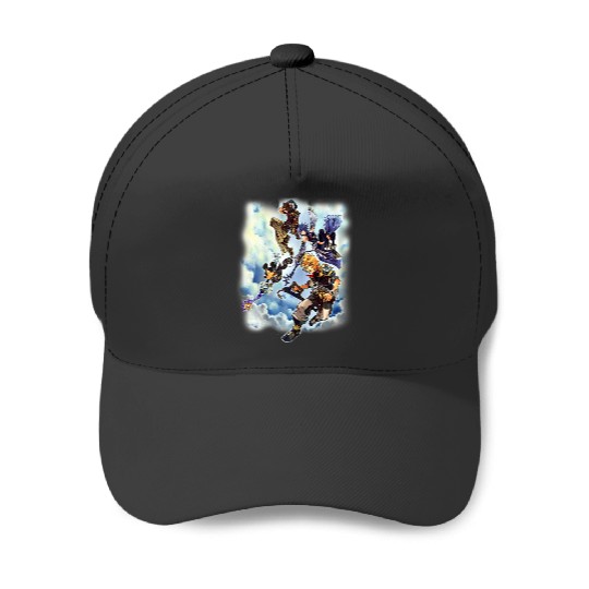 Disneyss Kingdom Hearts Main Characters Falling From Heaven Baseball Caps