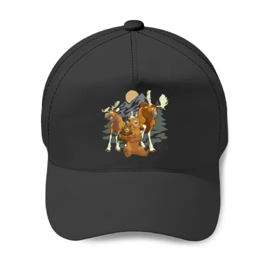 Disney Brother Bear Moose & Bear Midnight Mountain Shot Long Sleeve Baseball Caps