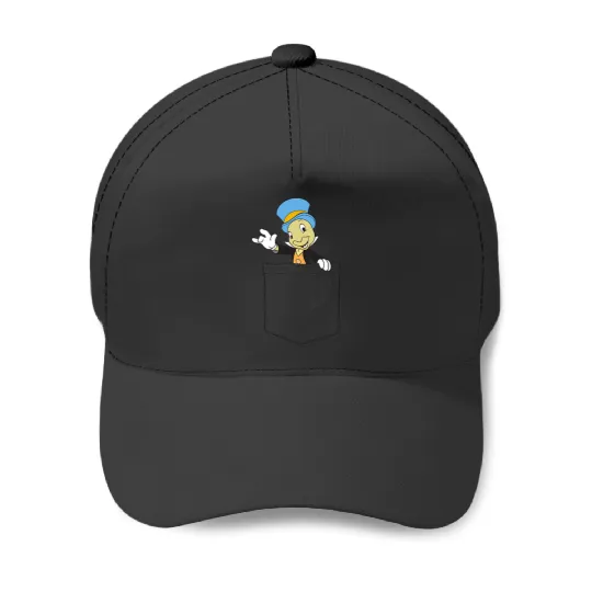 Disney Pinocchio Jiminy Cricket Faux Pocket Baseball Caps