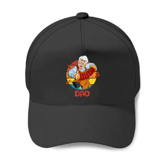 Disney Pinocchio Geppetto Dad Accordion Fathers Day Baseball Caps