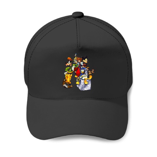 Disney Kingdom Hearts Goofy Mickey amp; Donald Sora Block Shot Baseball Caps