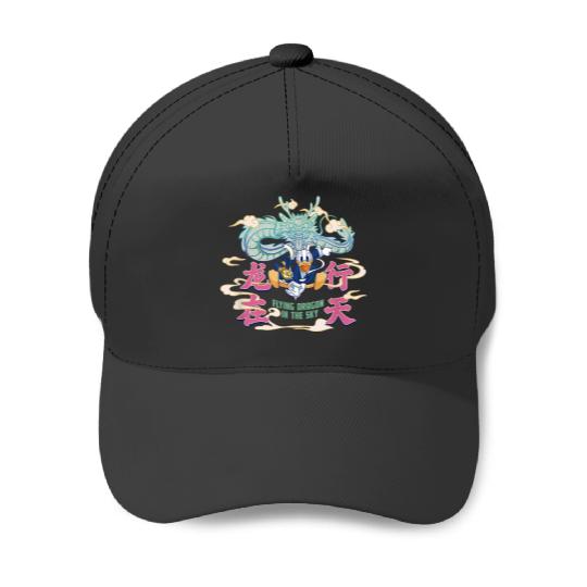 Disneyss Donald Duck Lunar New Year Flying Dragon In The Sky Baseball Caps