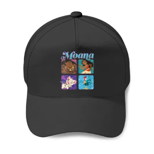 Disneyss Moana Pua Maui Hei Hei Retro Box Up Chest Panels Baseball Caps