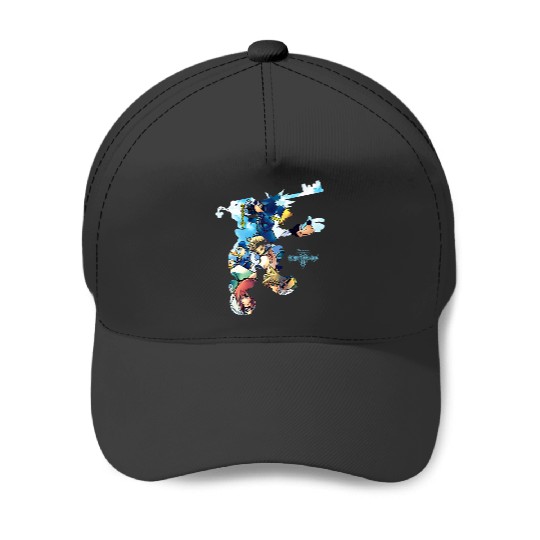 Disney Kingdom Hearts Heroes Group Shot Sora Silhouette Fill Premium Baseball Caps