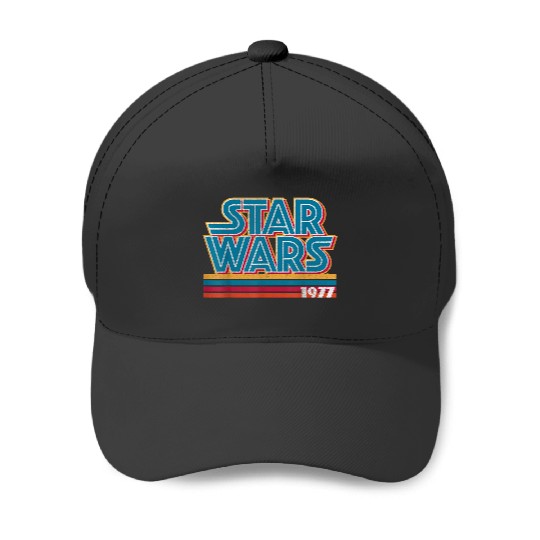 Star Warss Super Retro Striped Logo 1977 Disneyss Baseball Caps
