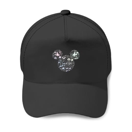 Disney I Said Yes Engagement Proposal Mickey Head Icon Baseball Caps