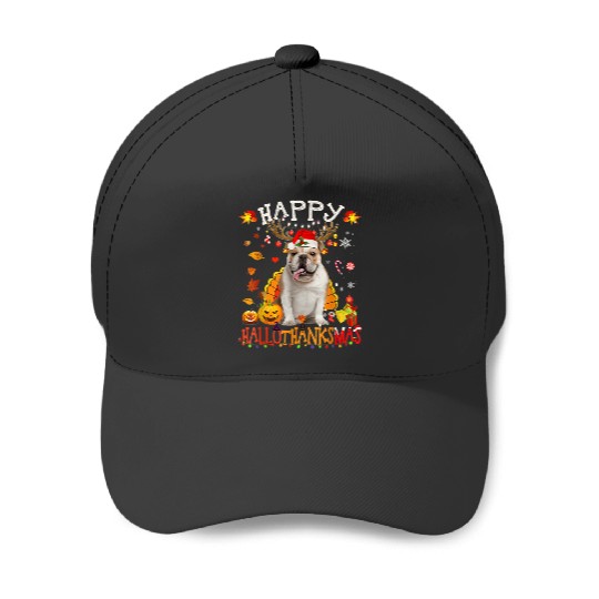 Bulldog Dog Happy Hallothanksmas Halloween Thanksgiving Xmas   : Bobs Burgers Family Shirt, Bobs Burgers Vintage Baseball Caps