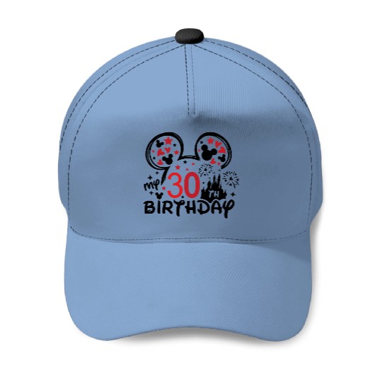 30th Birthday Baseball Caps, Disney Squad, Minnie Mickey Birthday Squad Baseball Caps