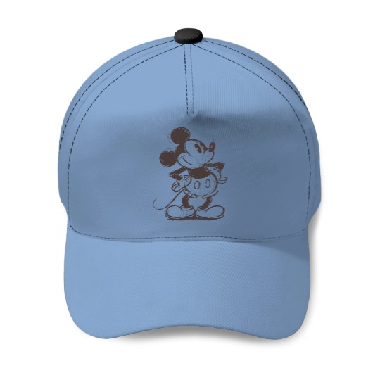 Disney Mickey & Friends Mickey Mouse Sketch Classic Pose Portrait Baseball Caps, Magic Kingdom Baseball Caps