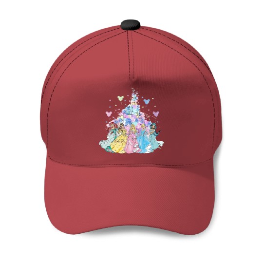 Disney Princess Baseball Caps, Watercolor Castle Baseball Caps, Princess Baseball Caps