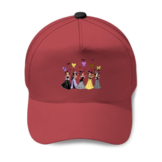 Disney Princess Characters Halloween Balloon Mickey Ears Baseball Caps, Disneyland Vacation Halloween Party Gift