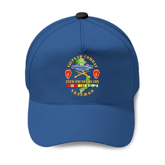 Vietnam Combat Infantry Veteran w 25th Inf Div Baseball Caps