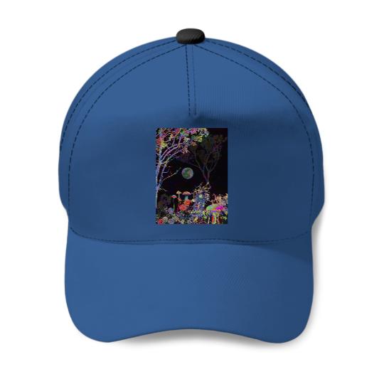 Psychedelic Colorful Night Baseball Caps