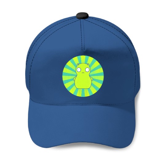 Bob’s Burgers Kuchi Kopi Lime Green Hypno Wheels Baseball Caps