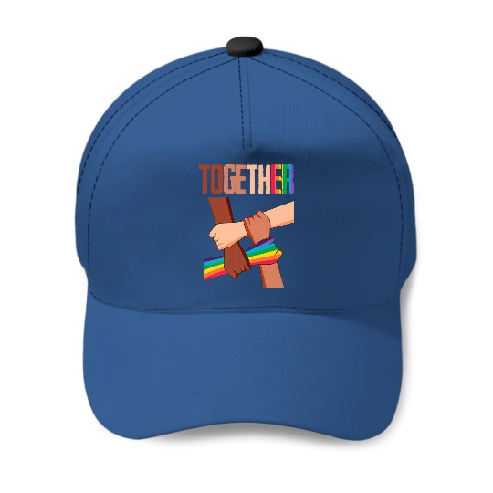 Equality Social Justice Human Rights Together Rainbow Hands Baseball Cap