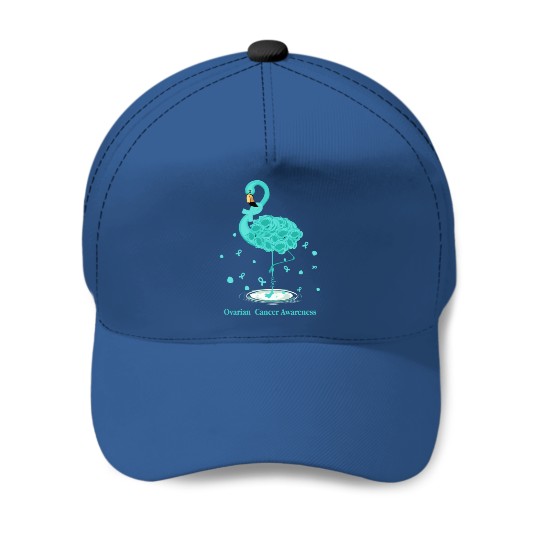 Discover Ovarian Cancer Awareness Teal Ribbon Flamingo Baseball Caps