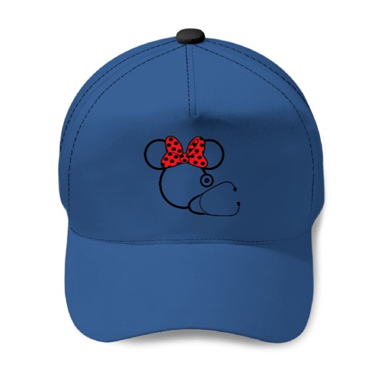 Minnie Nurse Baseball Caps, Disney Nurse Baseball Caps, Minnie Mouse Stethoscope Baseball Caps