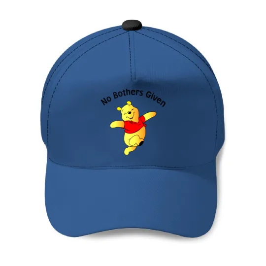 No Bothers Given Pooh Unisex Baseball Caps | Disney World Baseball Caps | Piglet Eeyore Tigger Baseball Caps