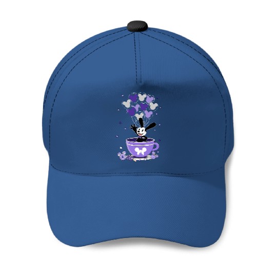 Disney100 Oswald Lucky Rabbit Balloon Tea Cup Baseball Caps, Disney Platinum Baseball Caps